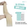 YoungSee Sew in Hair Extensions Blonde Weft Real Human Hair Extensions Platinum Blonde Sew in Extensions Blonde Hair Weft Extensions Real Human Hair 16Inch 100G