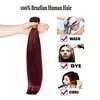 8A Brazilian Virgin Hair 99j Burgundy Straight Hair Weaves Bundle Free Part Red Wine Color 100% Unprocessed Human Hair Weft Weaves (18 INCH)……