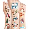 20 Sheets Funny Snowman Temporary Tattoos Stickers,216 Pieces Christmas Winter Snowman Themed Tattoos Stickers Party Decoration Supplies Party favors for Kids Adults