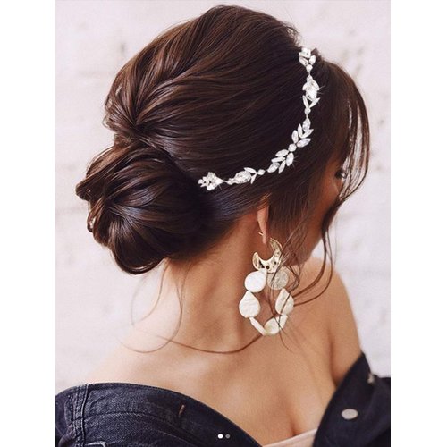 Unicra Bride Wedding Hair Comb Silver Bridal Side Comb Opal Crystal Hair Piece Rhinestone Hair Accessorie Sparkly Hair Jewelry for Women and Girls