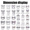 WOKOTO 33 Pcs 3D Silver Bowknots Nail Charms for Nail Art 3D Bow Charms for Acrylic Nails Art Jewels Nail Rhinestones and Charms for Nails Designs Charms 3D Bow Ties Charms Nail Art Gems for Women