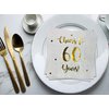 Cheers to 60 Years Cocktail Napkins | Happy 60th Birthday Decorations for Men and Women and Wedding Anniversary Party Decorations | 50-Pack 3-Ply Napkins | 5 x 5 inch folded (White)