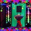 Glow in The Dark Birthday Party Decorations, Neon Birthday Party Decorations with Neon Balloons Garland, Porch Party Sign Let's Glow Crazy for Glow in The Dark Party supplies, Neon Party Decor