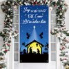 Christmas Front Door Cover Nativity Door Cover Christmas Nativity Scenes Jesus Door Banners Religious Christmas Banner Door Decor Xmas Wall Decorations Christmas Party Supplies, 71 x 35 Inches