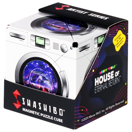 SHASHIBO Meow Wolf- Shape Shifting Box - Award-Winning, Patented Magnetic Puzzle Cube w/ 36 Rare Earth Magnets - Fidget Transforms Into Over 70 Shapes (Dryer Portal)