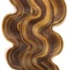 Honey Blonde Bundles Highlight Human Hair Bundles 30 Inch Ombre Body Wave 1 Bundle P4/27 Human Hair Bundles 2 Tone Brown and Honey Blonde Bundles Brazilian Remy Hair Extensions
