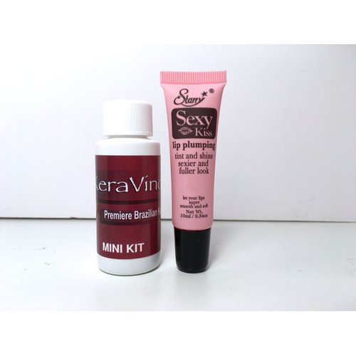 BioNaza Brazilian Keratin Treatment Travel Size"Free Starry Sexy Kiss Lip Plumping 10 Ml" (Keravino)