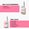 GLAMERMAID 2Pcs/Set Super Strong Nail Glue Remover for Press on Nails with Nail Glue Debonder Kit, Nail Glue with Brush for Nails Tip & Nail Glue Remover Glue off for Acrylic False Nails