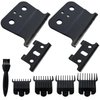 Upgraded 2 Pack T Outliner Blades for Andis T Outliner Trimmer, for GTX Replacement Blade with Brush, Steel T Blade Set with 4 Guards Guides for Hair Clippers Model #04710/04521, Black