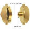 NOVINO Fire Hydrant Hose Adapter 2-1/2" NST/NH Female x 3/4" GHT Male, Brass Fire Hydrant Adapter Fire Equipment Hydrant to Garden Hose Adapter