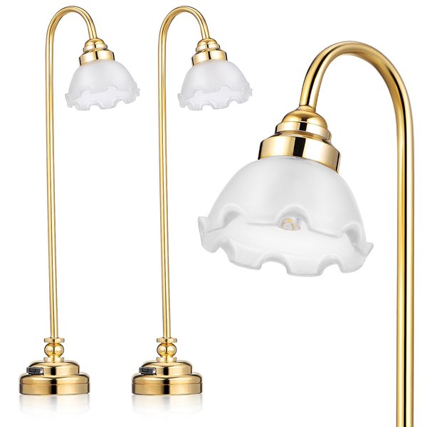 TOYANDONA 2pcs Miniature Dollhouse Lamp, 1 12 Scale Dollhouse Floor Lamp LED Miniature Dollhouse Lights Battery Operated for Dollhouse Decoration Accessories