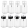 Mirrline 8 Pcs 200ml/6.8oz Push Down Pump Dispenser Plastic Lockable Pump Dispenser Bottle Pumping Empty Bottles with Flip Top Cap for Nail Polish Makeup Remover