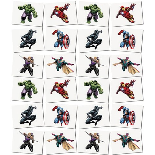 Avengers Temporary Tattoos - Assorted, 24 Pcs