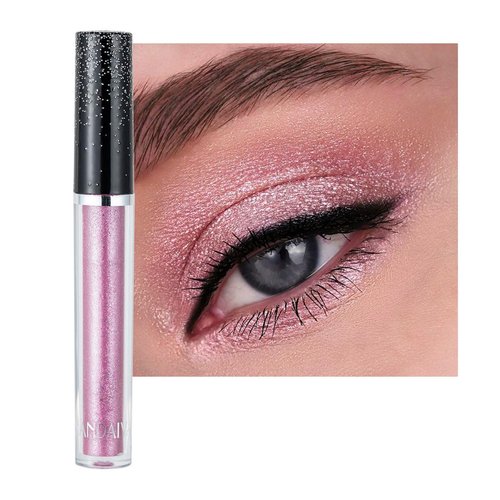 Dragonranee Liquid Glitter Eyeliner Metallic Shimmer Colored Glitter Eyeshadow Pigment Eyebrown Shimmer Waterproof Face Lips Art for Party Festival Makeup (rose golden#6)