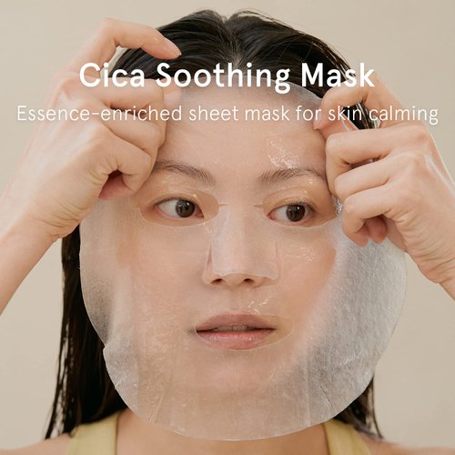 ONE THING CICA Soothing Mask 5 Sheets | Centella Asiatica HA Hyaluronic Acid Facial Sheet Mask, Calming Hydrating Soothing Moisturizing Pack, Irritated Sensitive Dry Skin Relief | Korean Skin Care