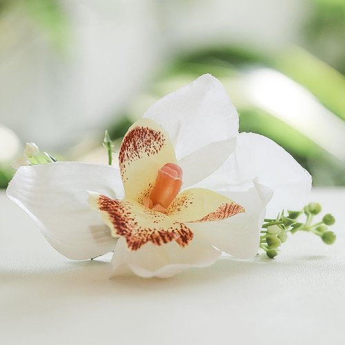 Fangsen Elegant Orchid Lily Floral Hair Clip Perfect for Wedding Hair Accessories Floral Hair Acc...