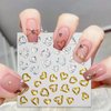 5D Gold Embossed Nail Art Stickers Crystal Soft Glue Irregular Geometric Frames Nail Stickers Sliver Hollow Designs Nail Decals Supplies Self Adhesive Stickers DIY Acrylic Nail Accessories