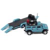 2004 H2 Ocean Blue with Open Trailer Limited Edition to 6012 Pieces Worldwide Truck and Trailer Series 1/64 Diecast Model Car by Johnny Lightning JLBT014-JLSP202B