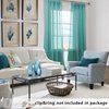 KOUFALL Teal Sheer Curtains 63 Inch Length for Bedroom 2 Panels Set Rod Pocket Faux Linen Window Decorative Drapes for Living Room Teen Girls Room Laundry Room 52x63 Inches Long