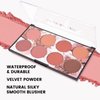 KYDA 8 Colors Face Blush Palette, Natural Matte Blush Palette, Smooth Blendable Powder Blush, Multiuse Makeup Palette