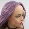 xiweiya Purple Wig Long Body Wave Synthetic Purple Lace Front Wig Piano Purple Color Nature Hairline Wig Middle Part Heat Resistant Fiber Natural Hairline Hair For Women 24 inch 180% Density Wig