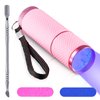 Chumia Mini UV LED Nail Lamp for Gel Nails with 9 LED and Nail Cuticle Pusher Portable Gel LED UV Nail Lamp Stainless Steel Manicure Tool with 2 Pieces Nail Files for Girl Woman Home (Pink)
