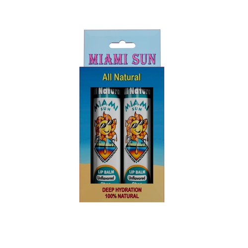 Miami Sun Natural Ghee Lip Balm, Hydrating Lip Treatment with Shea Butter & Beeswax, Organic & Non-Toxic, Best for Dry, Chapped Lips - Moisturizing, Healing, Chemical-Free Care (2 Pack Gift, Natural)