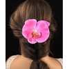 Yheahin 2pcs Flower Hair Clips Boho Orchid Hair Clips Artificial Phalaenopsis Hair Barrettes Bridal Hawaiian Beach Party Hair Accessories for Women (Rose Red)