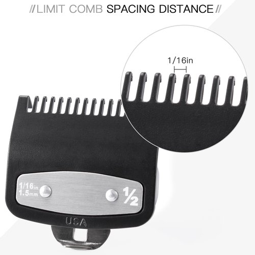 Replacement for Wahl 1/2 Premium Clipper Guard Clip Guide Metal #3354-100 1/16" 1.5mm Metal Clipper Guard fits for Wahl 1/2 Clipper Guards Set