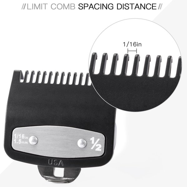 Replacement for Wahl 1/2 Premium Clipper Guard Clip Guide Metal #3354-100 1/16" 1.5mm Metal Clipper Guard fits for Wahl 1/2 Clipper Guards Set