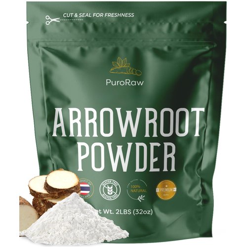 Arrowroot Starch Powder, 2lb Gluten Free, Pure Arrow Root, Paleo, Non-GMO, Batch Tested, Product of Thailand, 2 Pounds, By PuroRaw