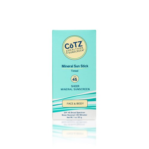 CoTZ Mineral Sunscreen Stick SPF 45 | Zinc Oxide | Water Resistant | Broad Spectrum Sunscreen | Invisible to Sheer Finish | Easy On-the-Go Application | 1 oz / 30 g
