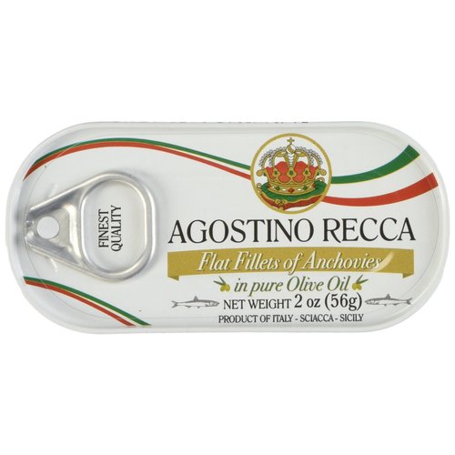 Agostino Recca Anchovies in Olive Oil - Pack of 10 tins (2 oz each)