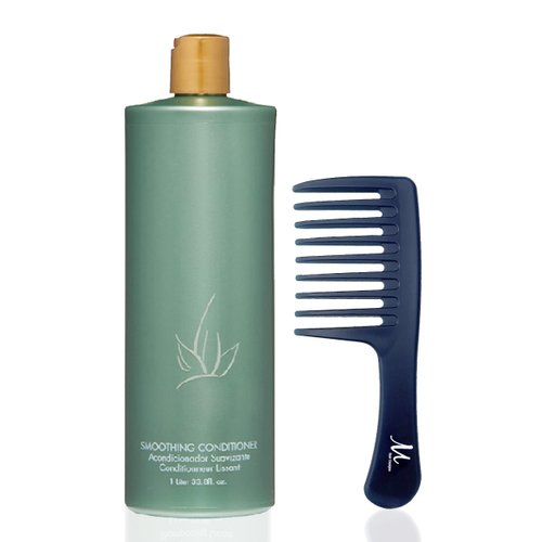 M Hair Designs Agave Smoothing Conditioner 33.8 Ounce (1 Liter) Detangling Comb (Bundle)