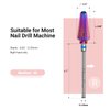 MelodySusie Professional Tornado Nail Drill Bits, 3/32'' Carbide Tungsten Multi-function Bits, Suitable for Manicure Pedicure Cuticle Gel Polishing, Salon Bits, Purple, Series Bit-X, Medium