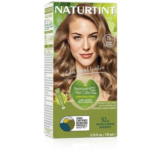 Naturtint Permanent Hair Color 7G Golden Blonde (Pack of 1), Ammonia Free, Vegan, Cruelty Free, up to 100% Gray Coverage, Long Lasting Results
