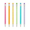 Ooly Stay Sharp Non-Sharpening No. 2 Graphite Pencils - Refillable Pencil Lead with Eraser - Rainbow Colors - Set of 6