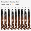 TRESKIIO 9 Packs 24 inch French Curl Braiding Hair Pre Stretched Wavy Synthetic Hair Extensions Premium french curly braiding hair expression pre stretched braids french curls crochet hair,B29