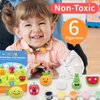 Funto Paint Your Own Fruits Painting Kit, 13 PCS Crafts Set for Kids, STEAM Project Creative Activity DIY Toys with 6 Figurines, 6 Paint Pots, 1 Brush
