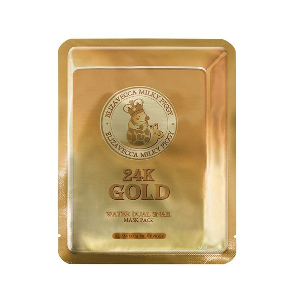 Elizavecca Milky Piggy 24K Gold Water Dual Snail Mask 10 Sheets Gold Face Mask