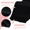 Fshine Hair Genius Weft Genius Weft Real Human Hair Extensions Jet Black Sew in Human Hair Extensions 18 Inch 50g Natural Remy Himan Hair Genius Weft Hair Bundle One Piece Human Hair