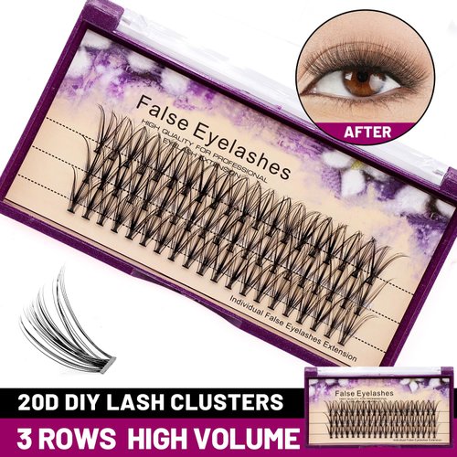 Dedila 8-20MM to Choose Professional Makeup Individual Cluster Eye Lashes 20 Root 0.07C Curl Grafting Mink Fake False Eyelashes Extension Beauty Tools (16mm)
