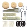 iFlyMars Hair Accessories Set: Foam Bun Shapers, French Twist Clip, Snap Buns, Elastic Bands, Hair Pins (Blonde)