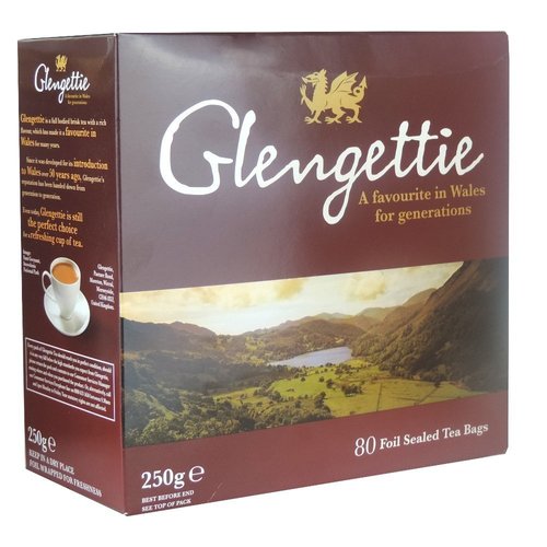Glengettie Foil Tea Bags (80 Count Box, 250g)