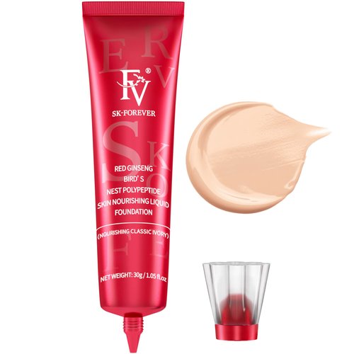FV Dewy Foundation, Hydrating Formula & Medium Coverage, Waterproof, Long Lasting, Lightweight Liquid Foundation, Ideal For Dry/Combination Skin, 30g, Nourishing Classic Ivory