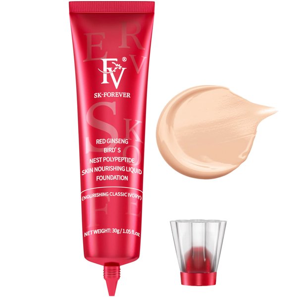 FV Dewy Foundation, Hydrating Formula & Medium Coverage, Waterproof, Long Lasting, Lightweight Liquid Foundation, Ideal For Dry/Combination Skin, 30g, Nourishing Classic Ivory