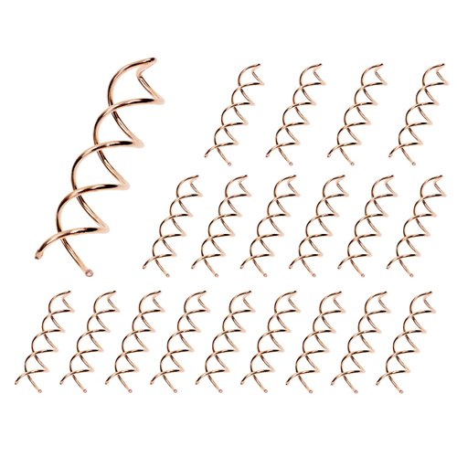 Mini Skater 2.36 inch Spiral Hair Pins Non-Scratch Rounded Tips Spiral Bobby Pins Blonde Hair Twist Screw Spin Pins for Women Girls Buns Hair Styling DIY, Set of 20 (Rose Gold)