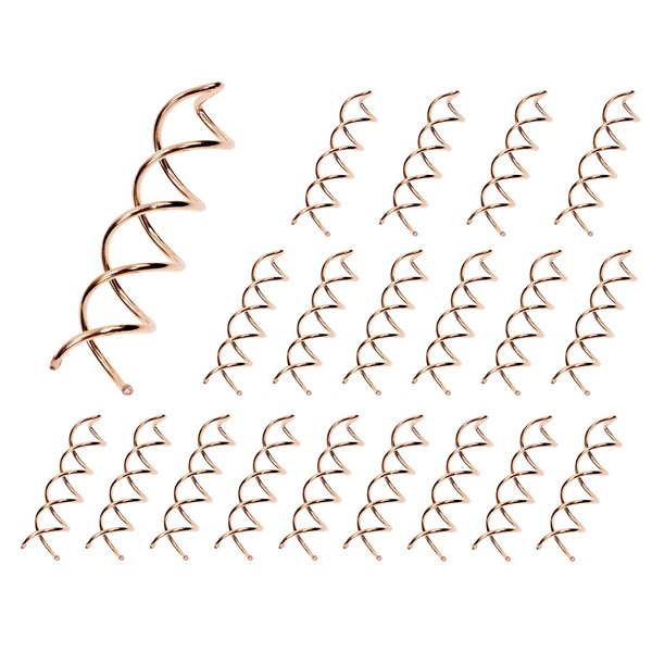 Mini Skater 2.36 inch Spiral Hair Pins Non-Scratch Rounded Tips Spiral Bobby Pins Blonde Hair Twist Screw Spin Pins for Women Girls Buns Hair Styling DIY, Set of 20 (Rose Gold)
