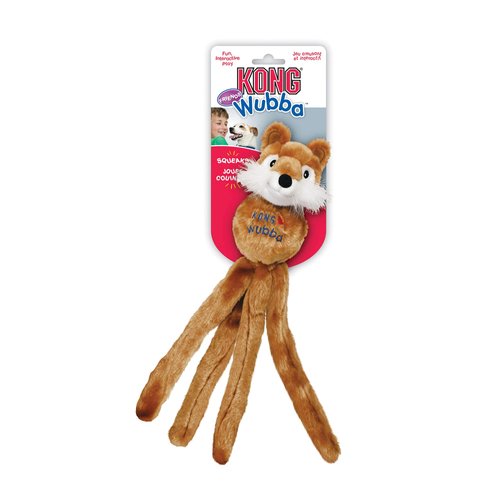 KONG - Wubba Friends - Squeaky Fetch Dog Toy - For Small Dogs (Assorted Characters)