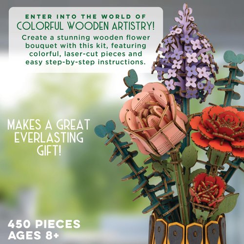 MindWare Bloomscapes Blossom Bouquet Wooden Flower Building Kit - Ages 8 and Up
